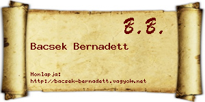 Bacsek Bernadett névjegykártya