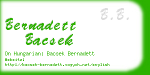 bernadett bacsek business card